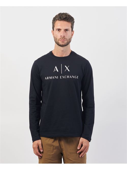 T-shirt en coton à manches longues et col rond Armani ARMANI EXCHANGE | 8NZTCH-Z8H4Z1510